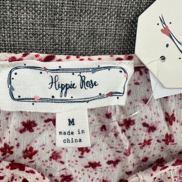 New! Hippie Rose Floral Tank Top Relaxed Fit Tassel Tie Medium‎ Juniors Rayon - Picture 4 of 11